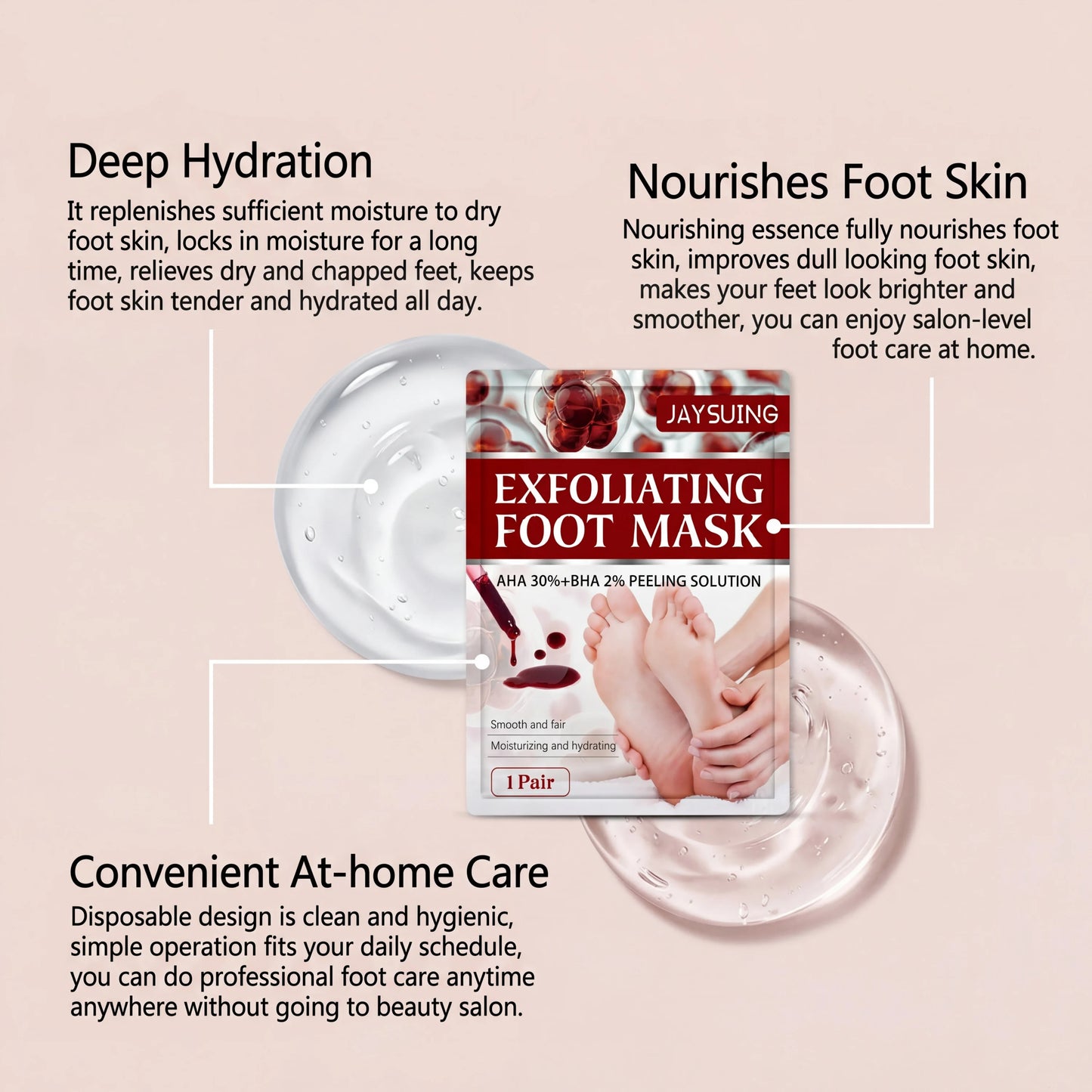 AHA Exfoliating Foot Peel Mask 5 Pairs – Smooth & Soft Heels