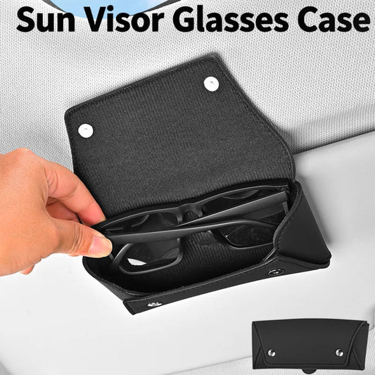 Car Sun Visor Glasses Case | Magnetic Leather Organizer Car Visor Organizer Oasis Select