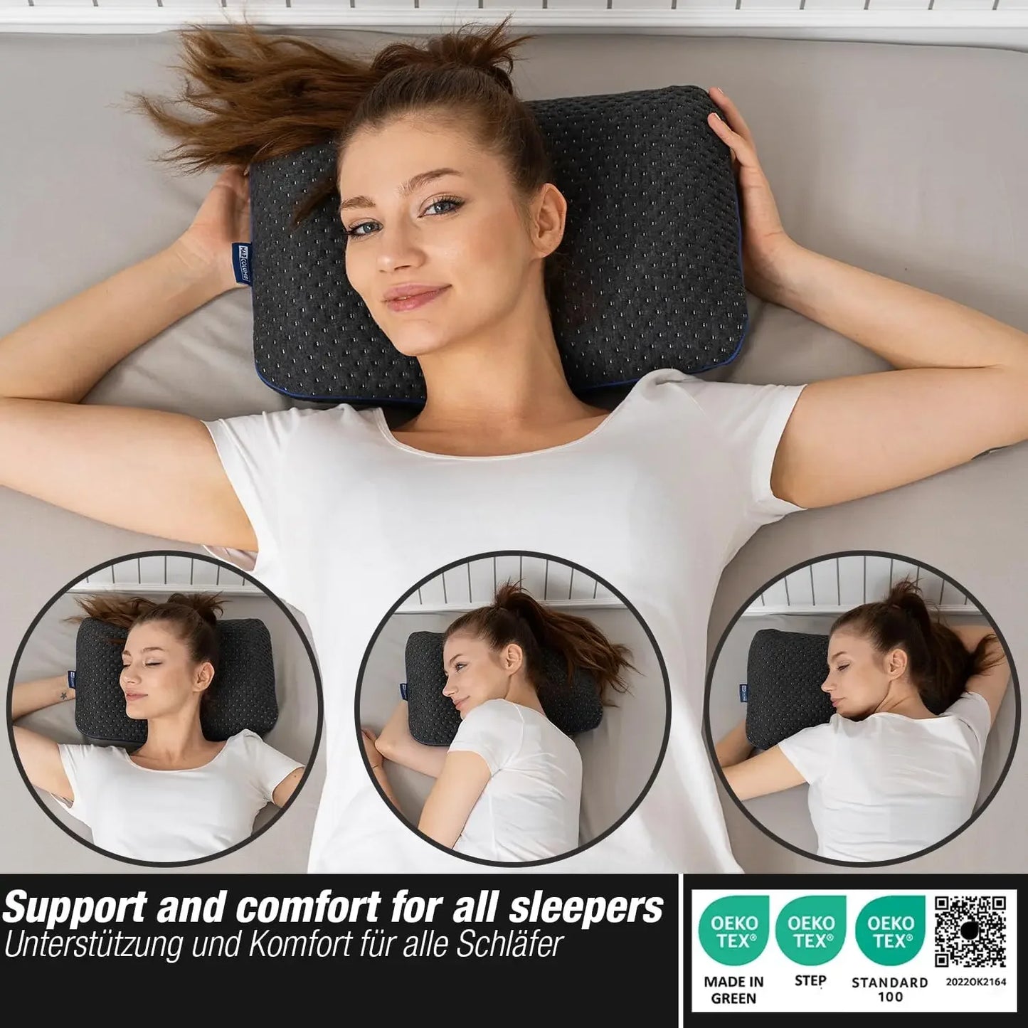 Portable Memory Foam Travel Pillow with Cooling Case - Lightweight for Camping & Outdoor Peaceful Pleasures Health and Wellness