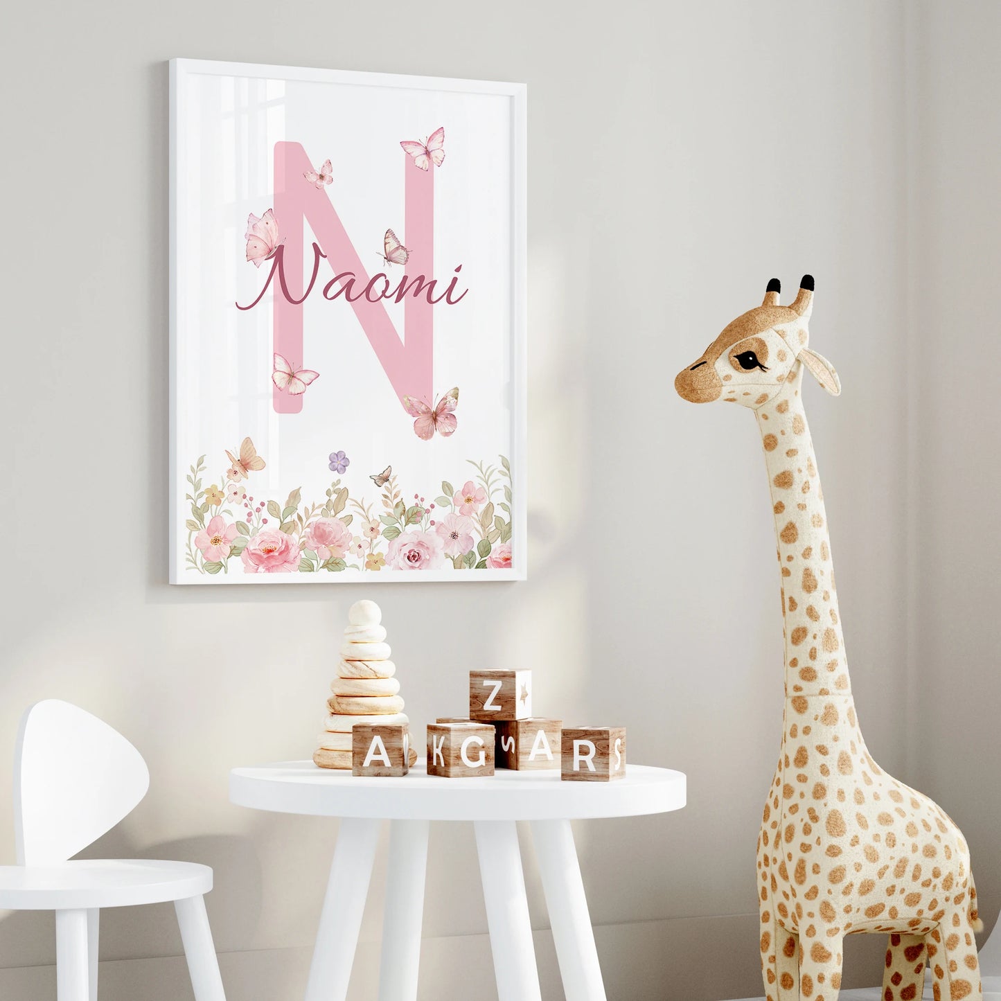 3-Piece Personalized Butterfly Canvas Wall Art | Kids Room Decor