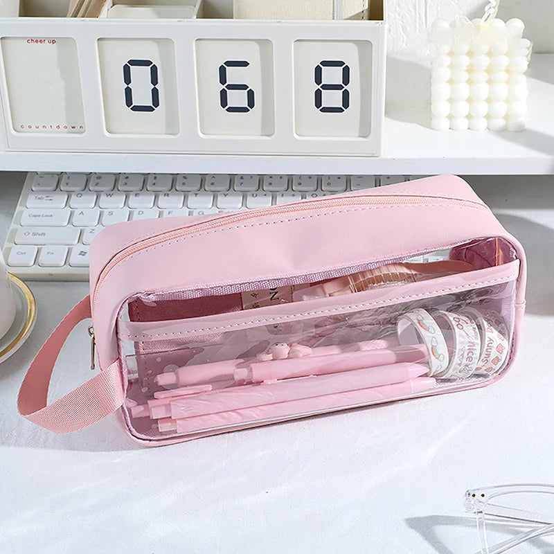 Transparent Large Capacity Pencil Case – Waterproof PVC Pouch