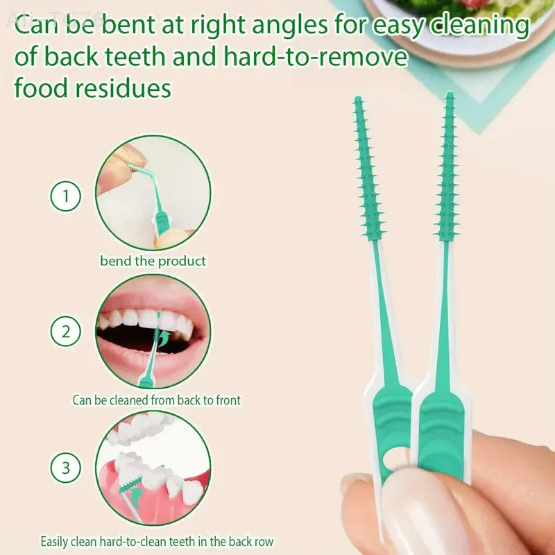 100-Pack Silicone Interdental Brushes | Interproximal Flossing