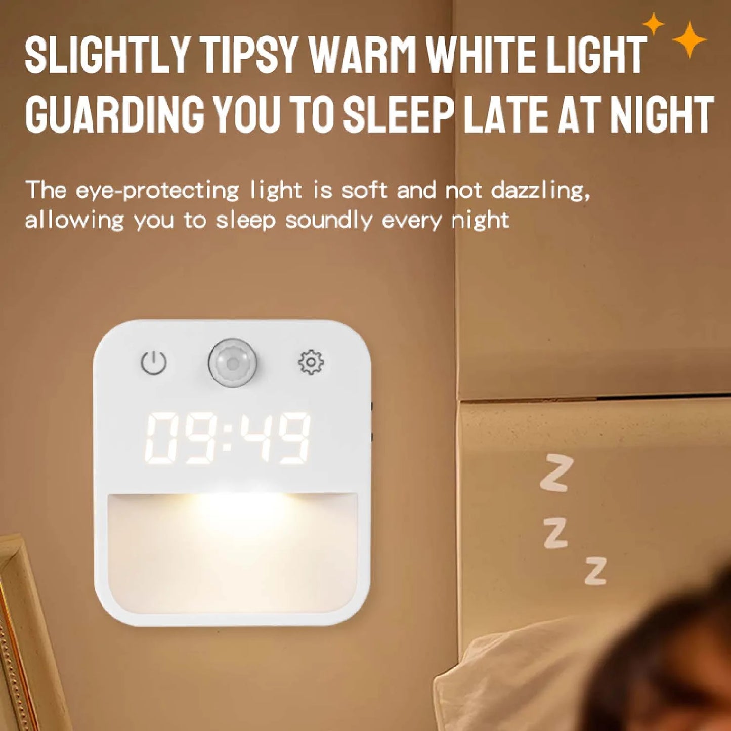 Plug-In Night Light Clock – Motion & Dusk to Dawn Sensor