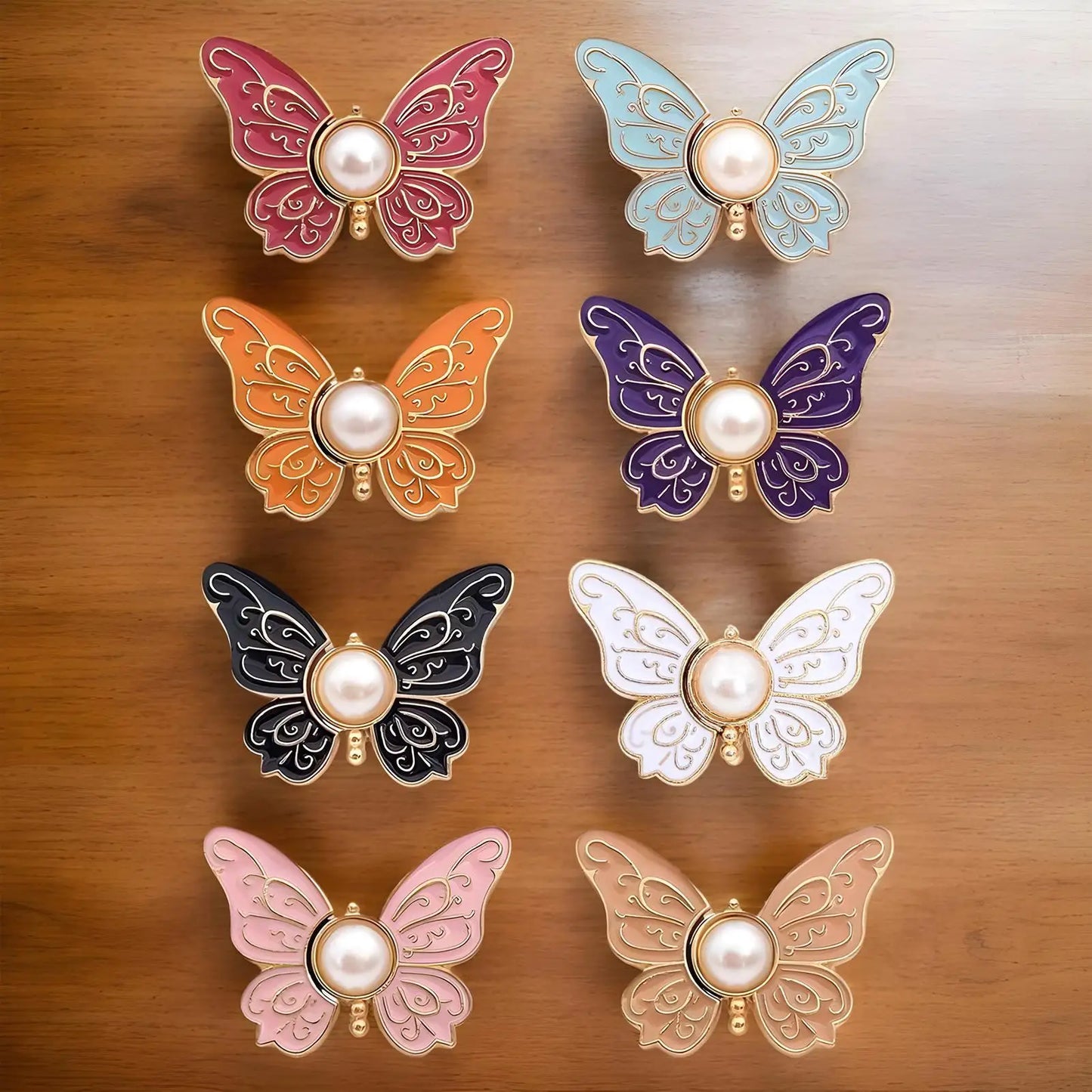 8-Pack Butterfly Adjustable Waist Clips | No-Sew Jean Button