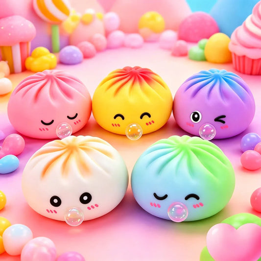 Bubble Spitting Baozi Squishy Fidget Toy – Dumpling Squeeze Squishy Fidget Toy Oasis Select