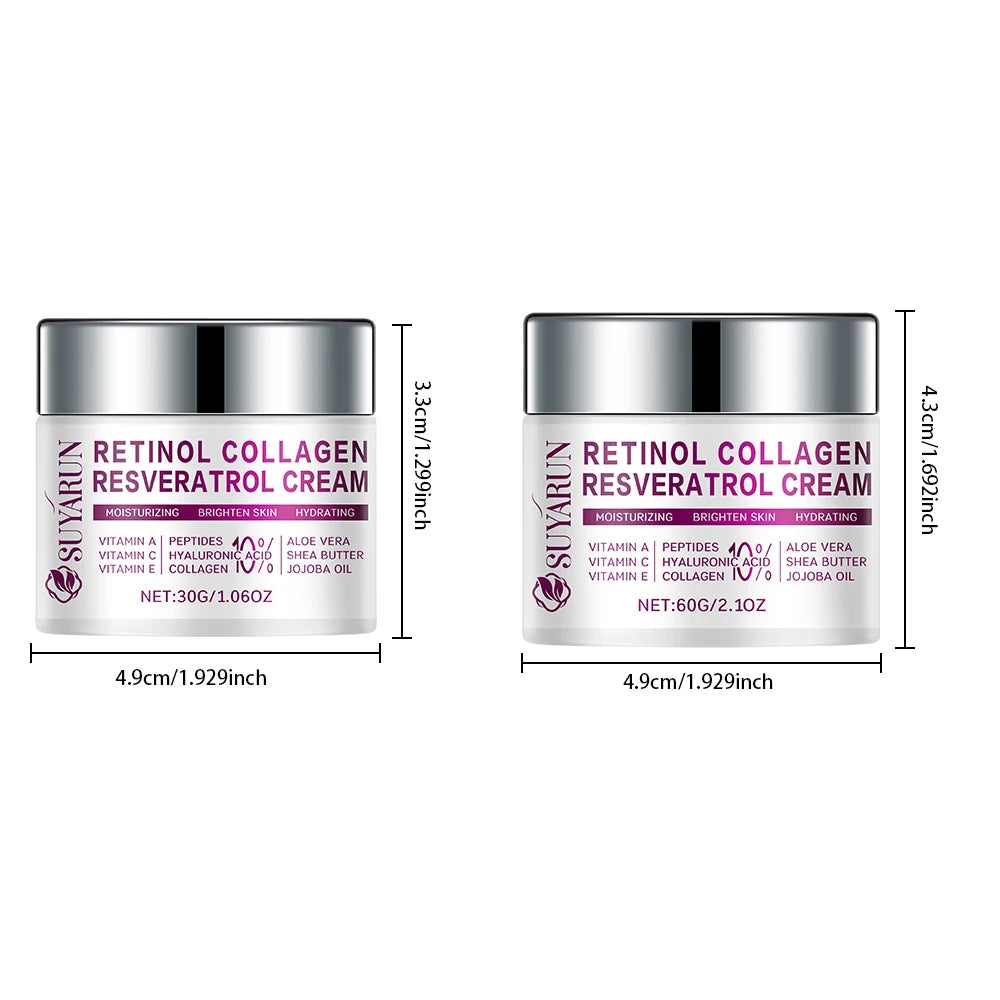 SUYARUN Retinol Resveratrol Anti-Aging Face Cream - Hydrating Night Moisturizer for Wrinkles, Firming & Brightening Skin Care. Peaceful Pleasures Health and Wellness