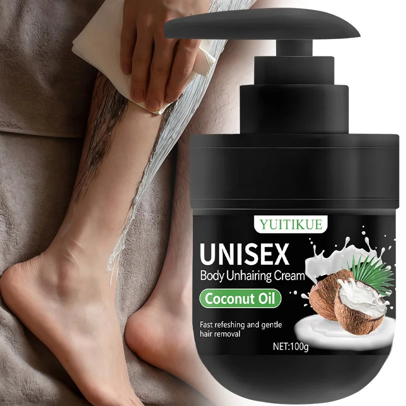 YUITIKUE Hair Removal Cream 100g – Coconut Oil & Aloe Formula Hair Removal Cream Peaceful Pleasures Health and Wellness