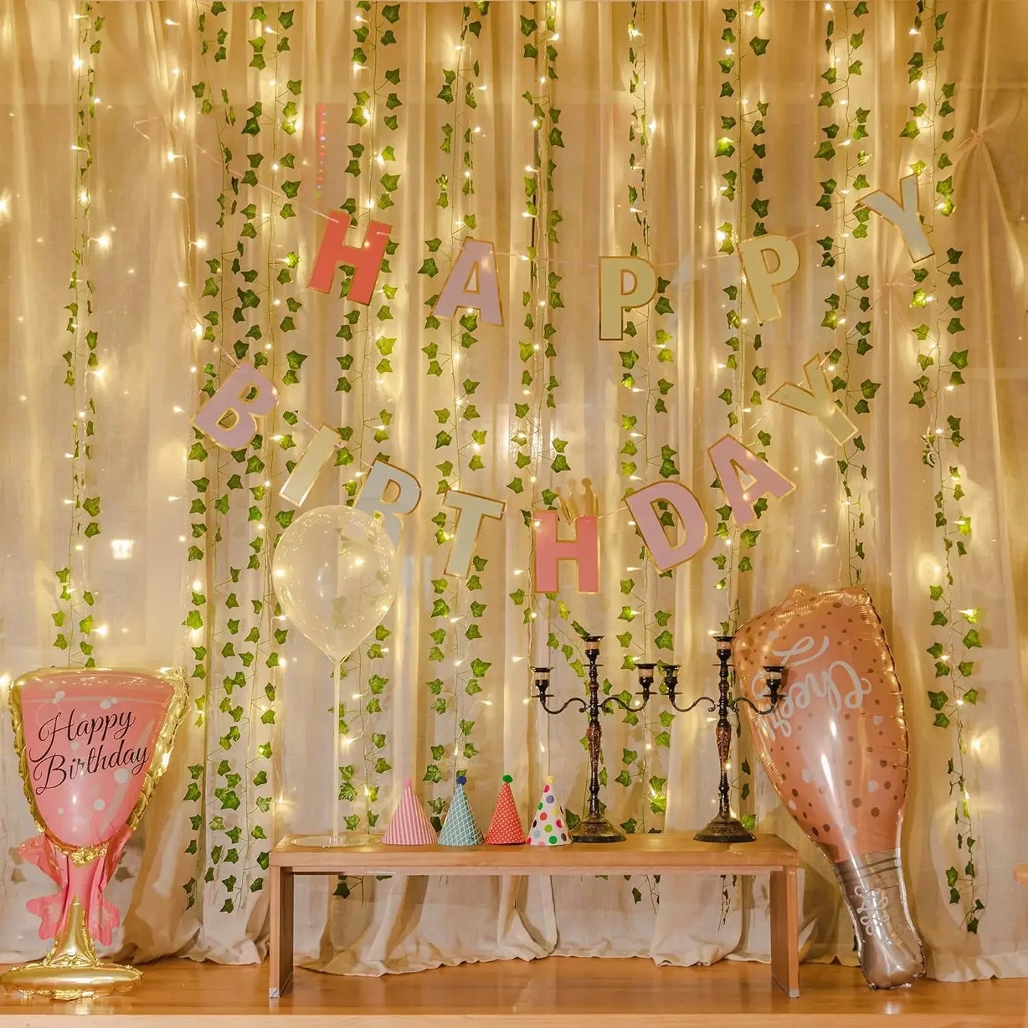2M LED Artificial Green Vine String Lights | Wedding & Home Decor