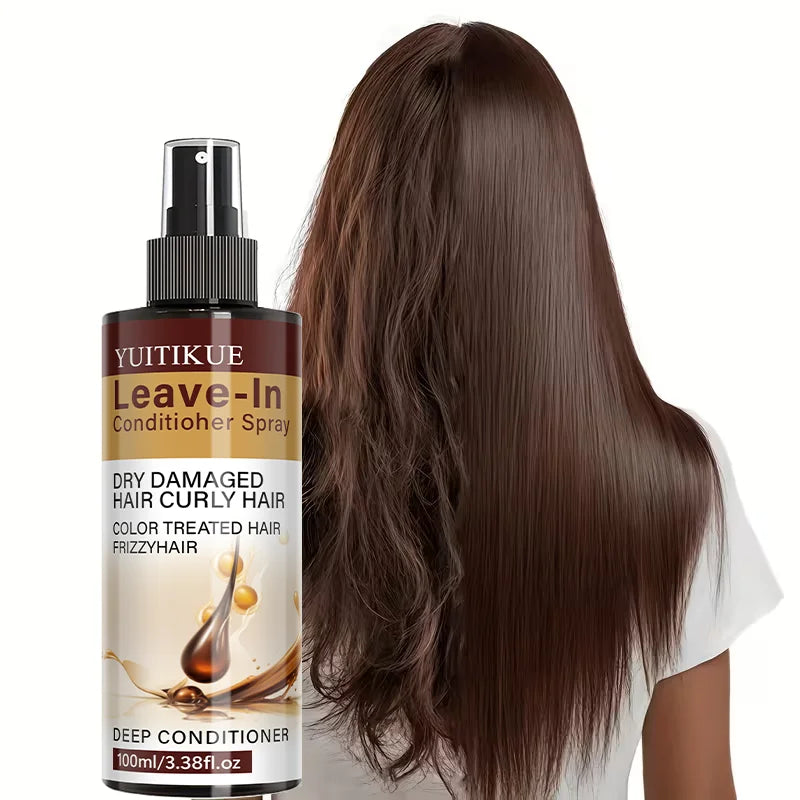 YUITIKUE Leave-In Conditioner Spray 100ml Deep Conditioner for Dry Damaged Curly Color Treated Frizzy Hair Peaceful Pleasures Health and Wellness