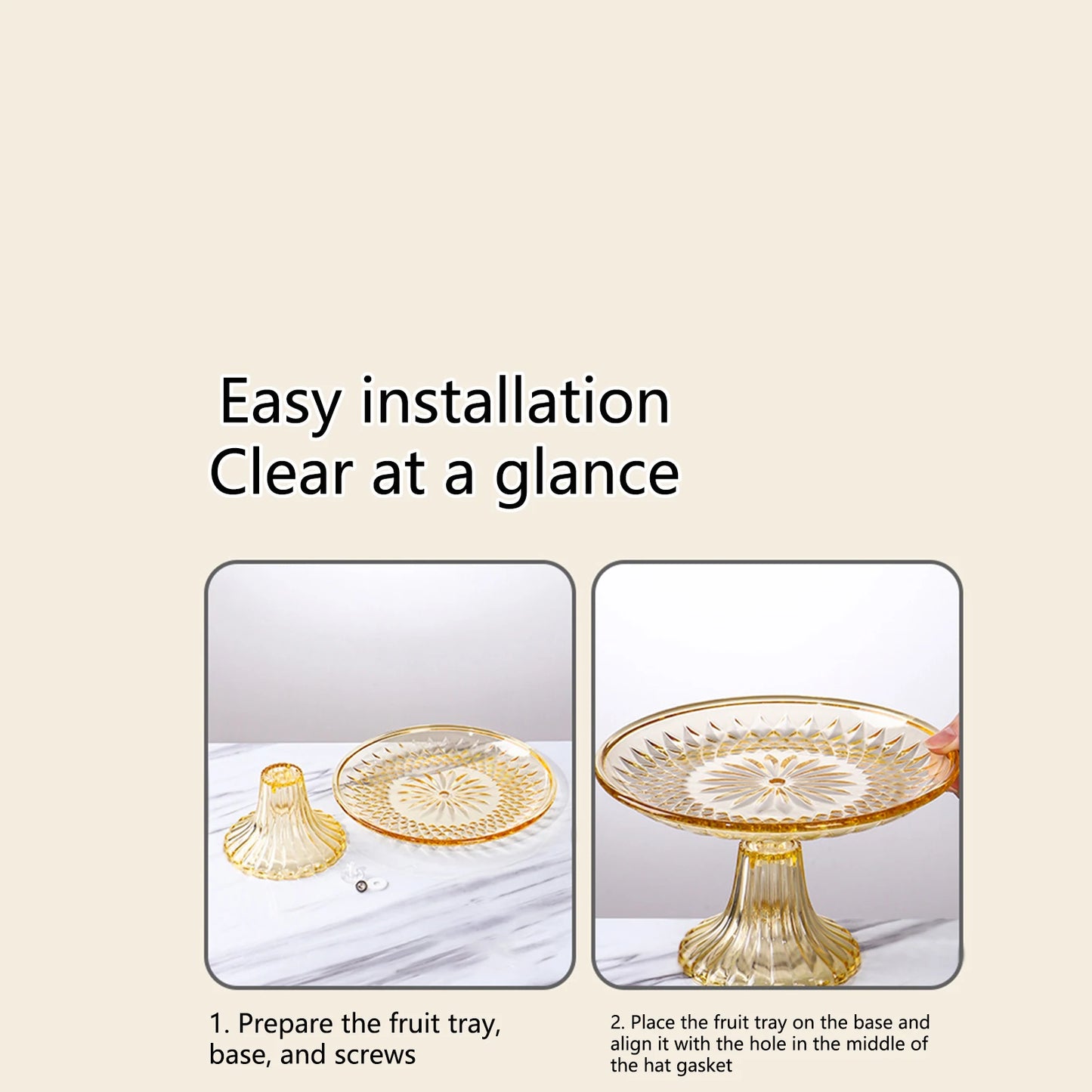 Round Cake Stand Serving Tray Shatter-proof Dessert Plate with Stand for Party Decorating Supplies Peaceful Pleasures Health and Wellness