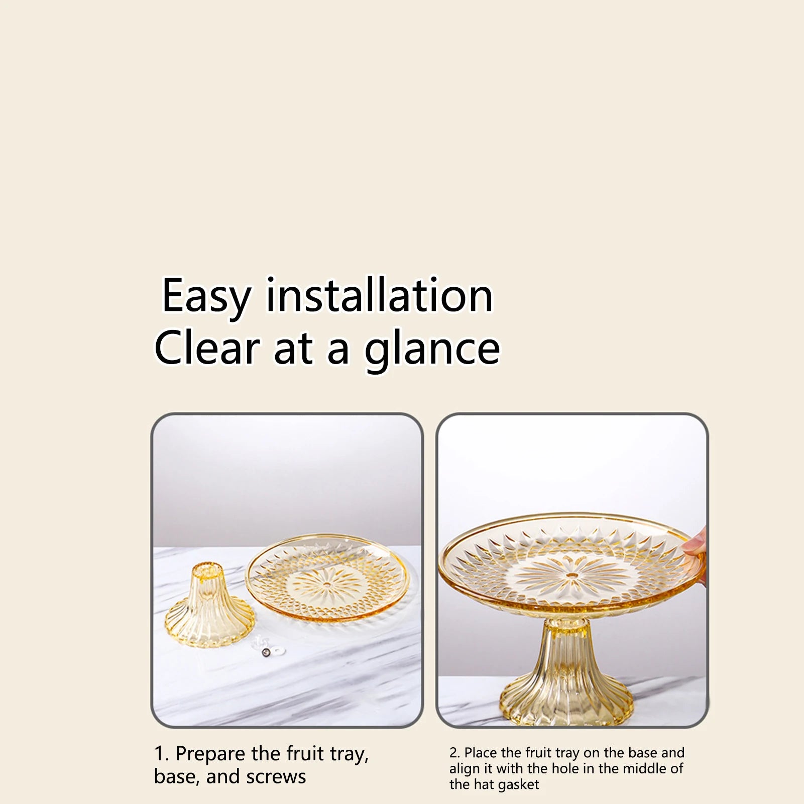 Round Cake Stand Serving Tray Shatter-proof Dessert Plate with Stand for Party Decorating Supplies Peaceful Pleasures Health and Wellness