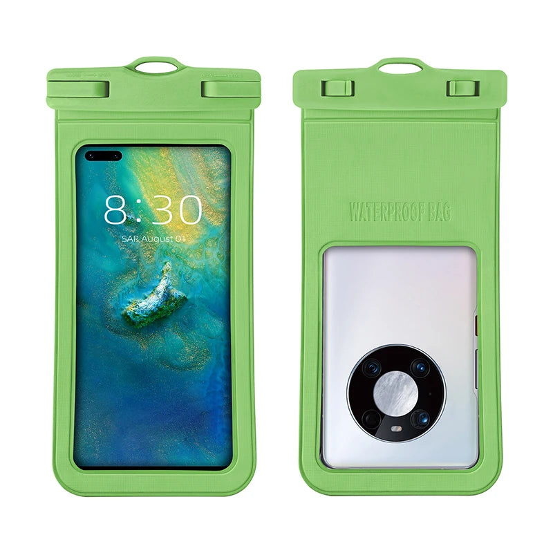 waterproof smartphone case phone armbands and pouches waterproof phone pouch for swimming bag phone diving case under water Peaceful Pleasures Health and Wellness Green for 7.2inch