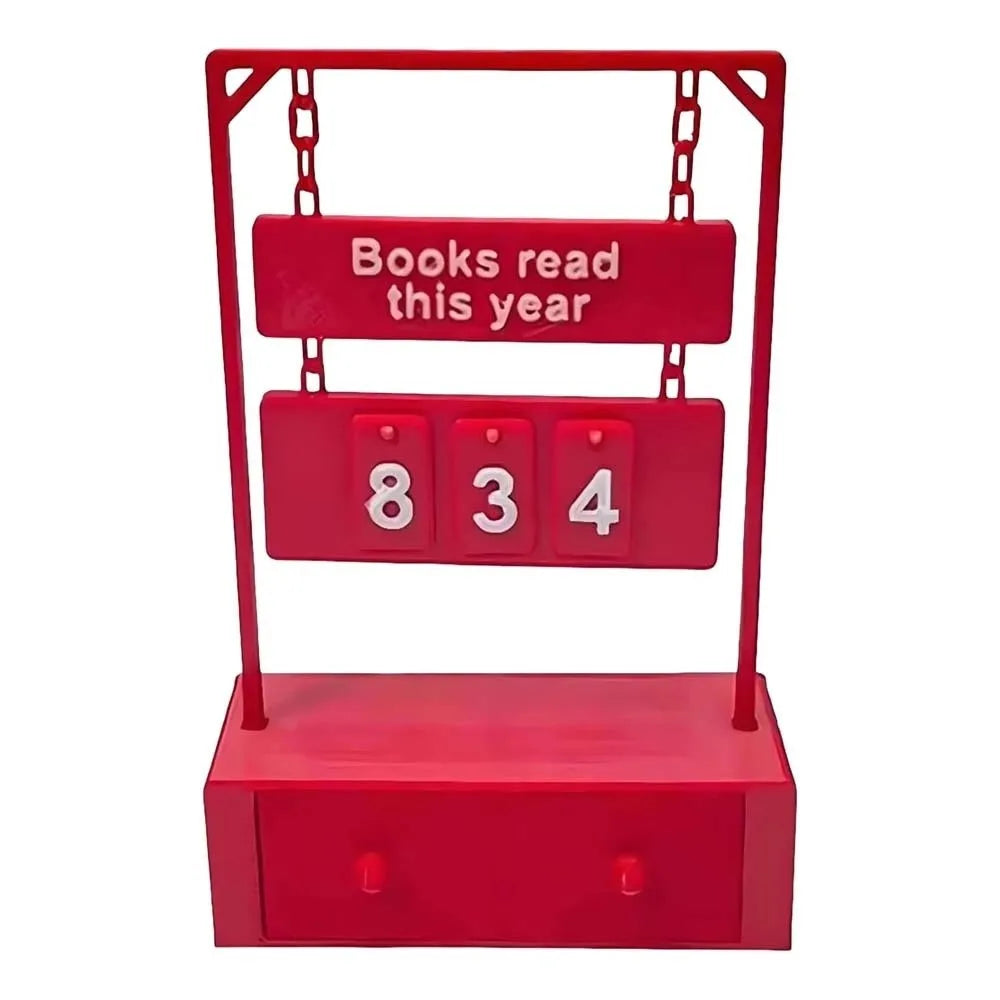 3D Book Read Counter with 30 Number Tags – Reading Tracker