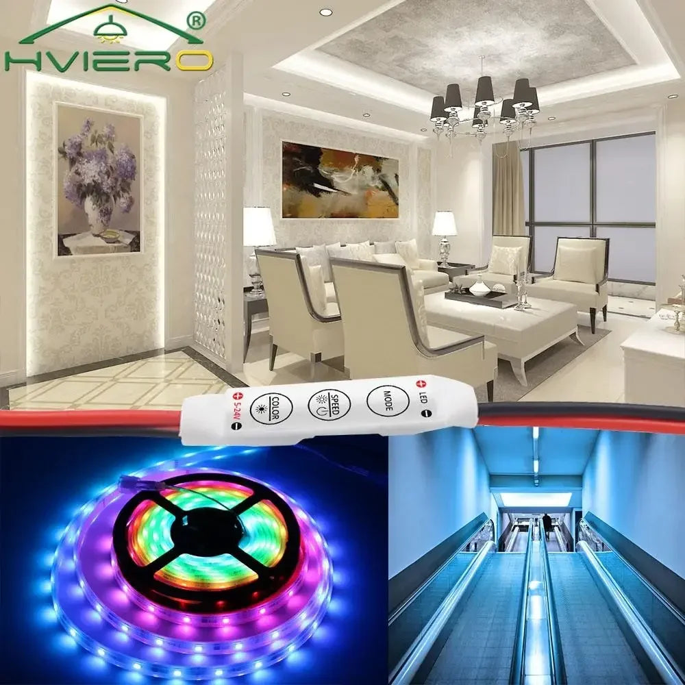 24-Key IR Remote RGB LED Strip Controller 12V Dimmer