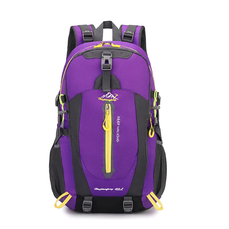 Outdoor hiking backpack waterproof trekking camping rucksack men's casual travel bag new sports backpack Peaceful Pleasures Health and Wellness purple