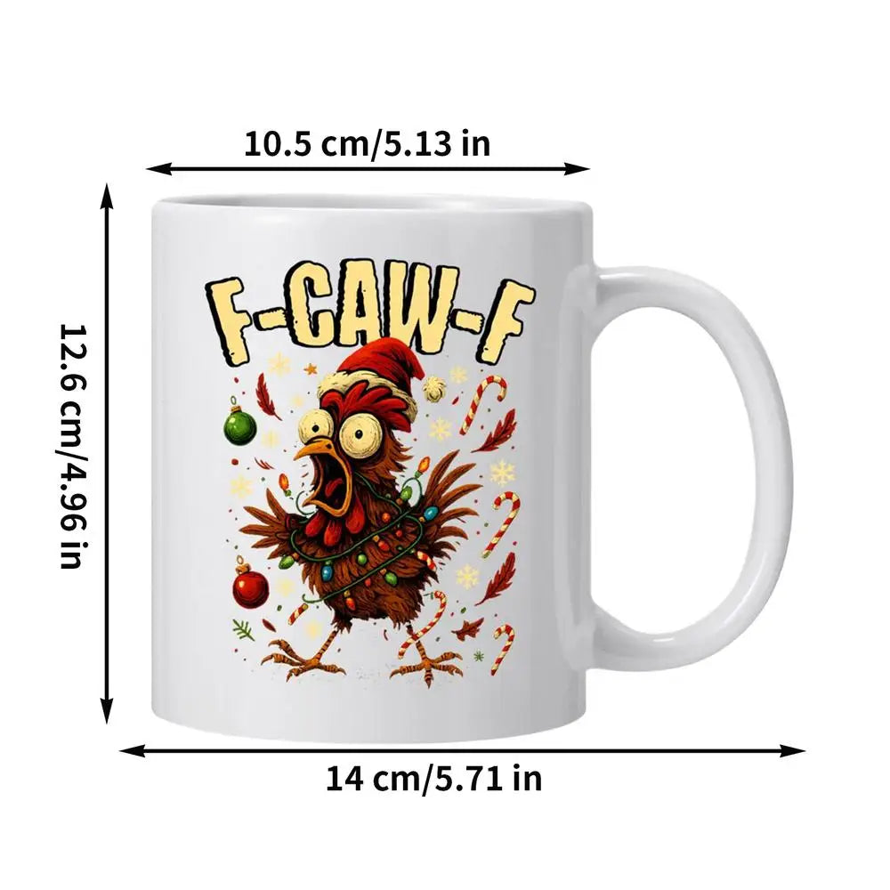 Funny Rooster Chicken Ceramic Mug 350ml | Novelty Coffee Cup
