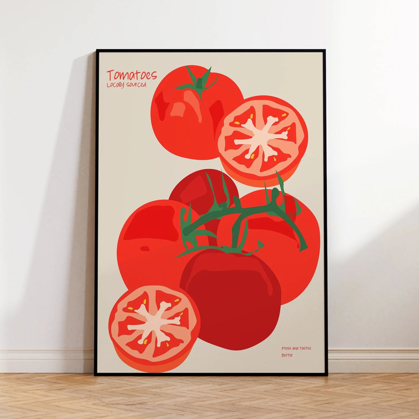 Fresh Tomatoes Minimalist Canvas Wall Art Print | Home Decor