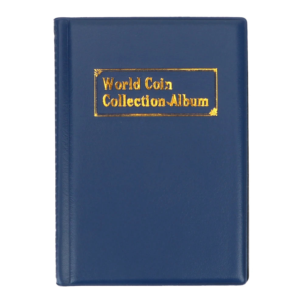 120 pieces Coins Album Multi-kinetic PVC Banknotes Coin Collection Book For Collectors Badge Collect Accessories Peaceful Pleasures Health and Wellness navy blue