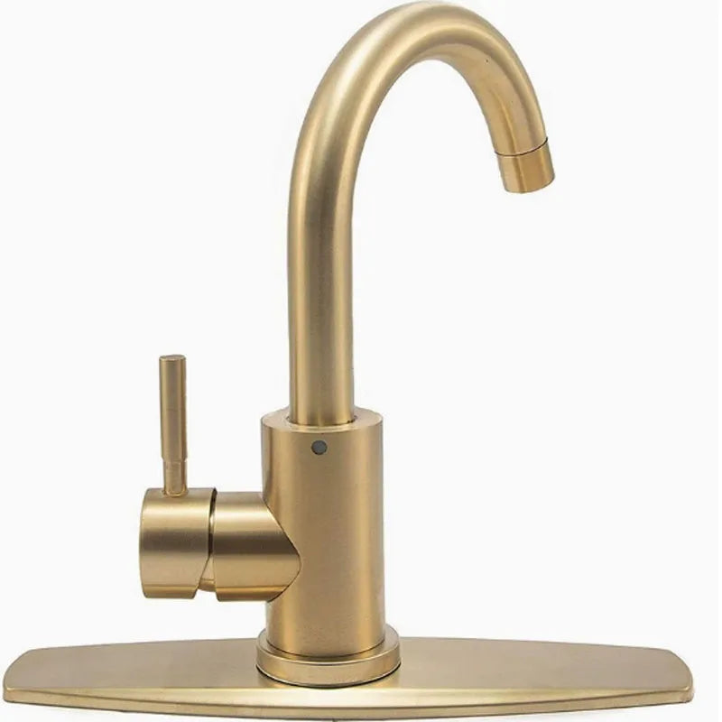 Brushed Gold Single Handle Swivel Basin Faucet – 304 Stainless