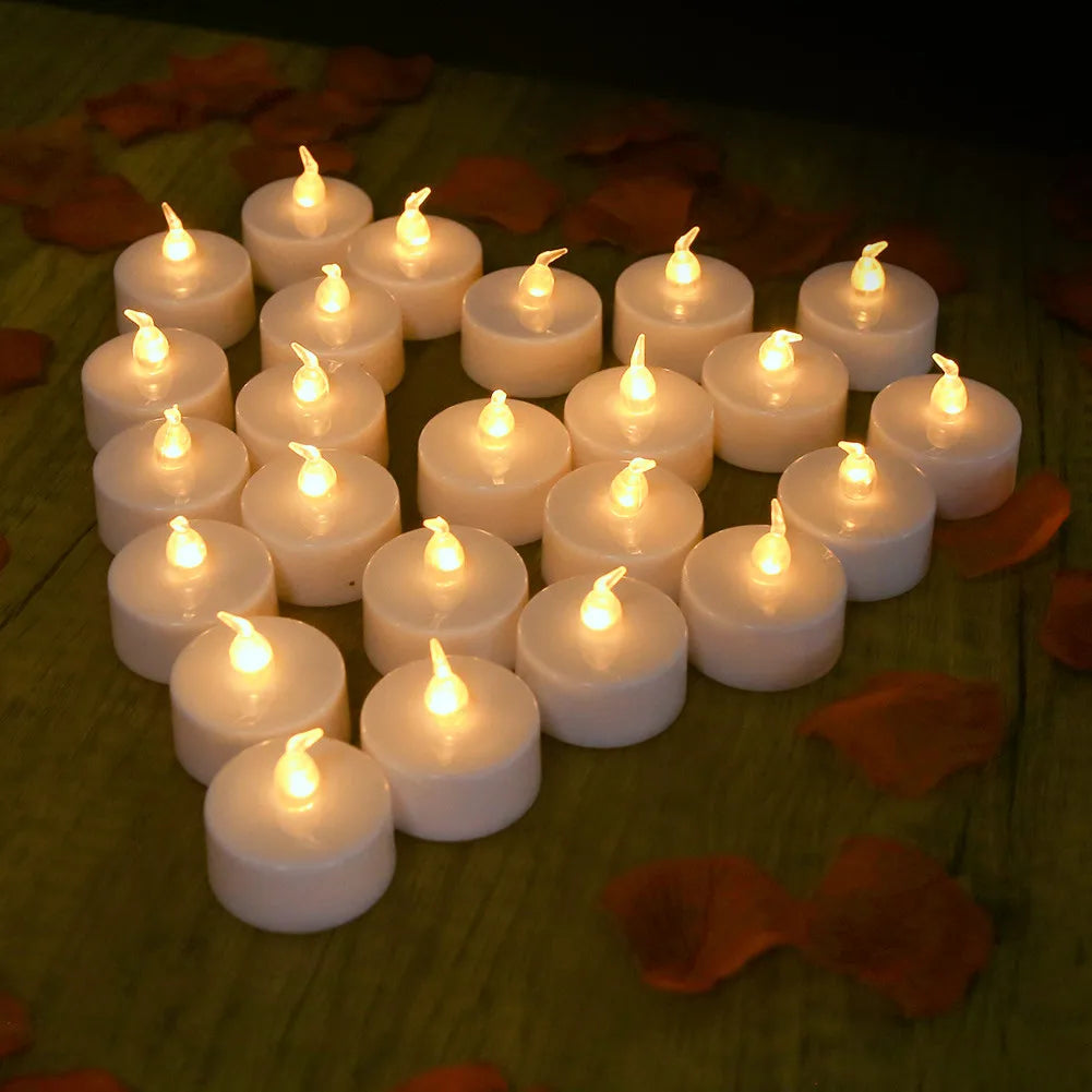 Flameless Tea Light Candles Battery Operated Votive LED Tealights with Paper Lampshade for Festival Party Wedding Holiday Peaceful Pleasures Health and Wellness