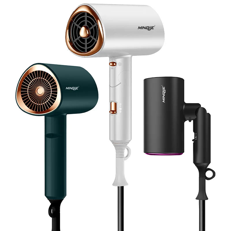 Popular Foldable Hair Dryer 1800W Blue Light Negative Ion Super Silent US/EU/UK/Plug 110V/220V Home Barber Recommended Peaceful Pleasures Health and Wellness