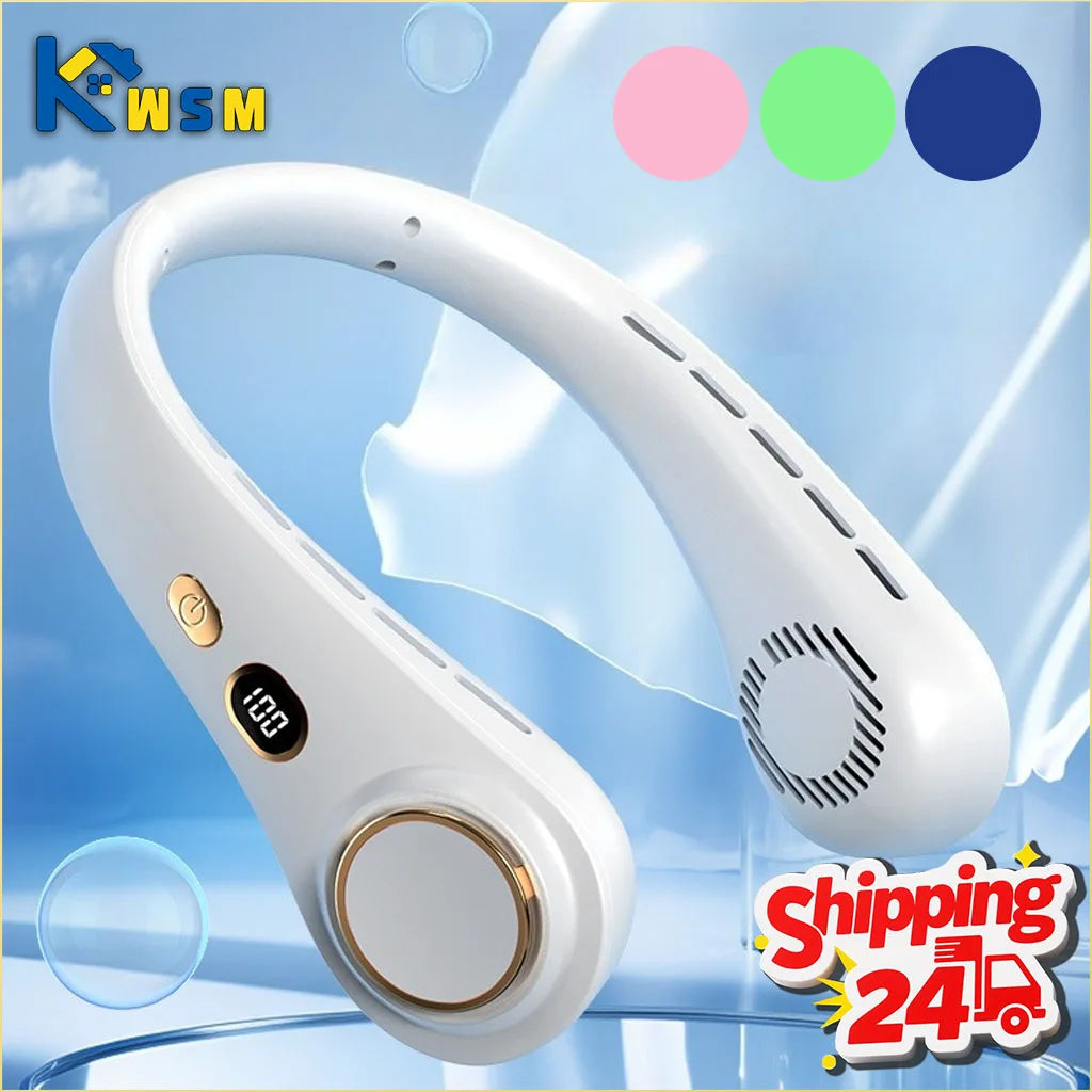 Portable Bladeless Neck Fan – Rechargeable Wearable Cooler