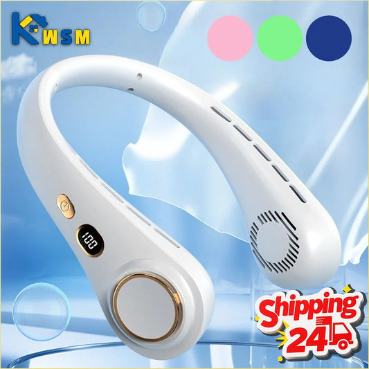 Portable Bladeless Neck Fan – Rechargeable Wearable Cooler Wearable Neck Fan Oasis Select