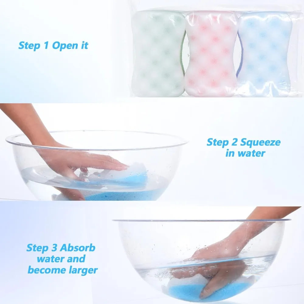 1/2Pcs Bath Sponge Women/Men Exfoliating Body Sponges Bath Sponges Pouf Foam Loofahs Sponge To Spa Reusable Bathing Accessories Peaceful Pleasures Health and Wellness