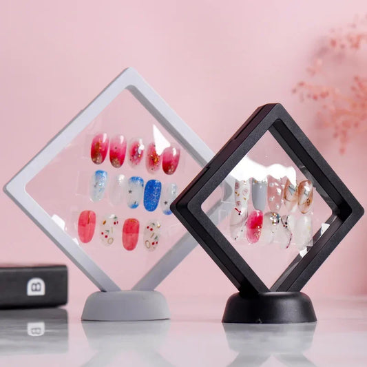 Acrylic Nail Tips Display Stand Holder With PET Membrane, 1 Pcs, White/Black, Nails Deigns Showing Board, Manicure Nail Art Tool Peaceful Pleasures Health and Wellness