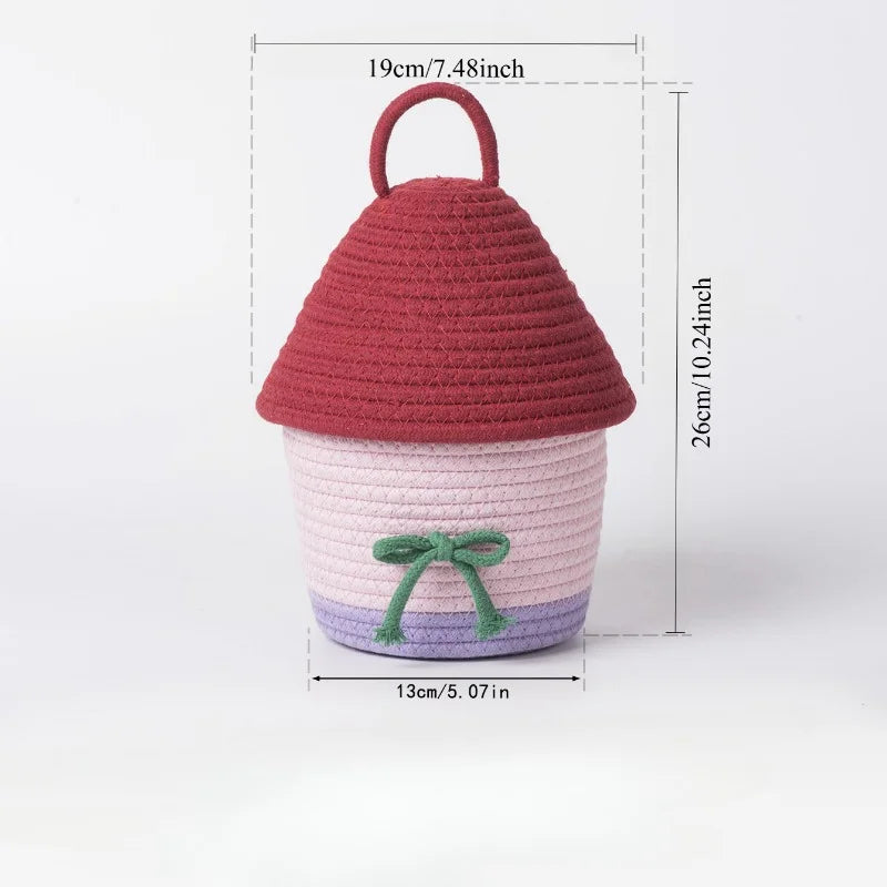 New Storage Basket Cute Desktop Sundries Cosmetics Storage Box Gift Basket for Small Thing Handwoven Desk Organizer Peaceful Pleasures Health and Wellness C