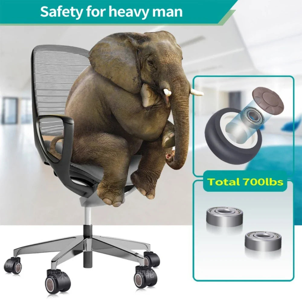 Heavy-Duty Soft Mute Office Chair Caster Replacement Wheels