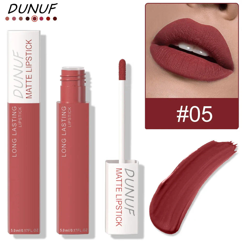 DUNUF Matte Lip Gloss – Waterproof, Long-Lasting, Non-Stick