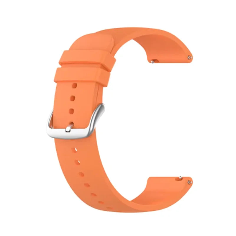 Silicone Watch Band 20mm 22mm for Amazfit Samsung Garmin Peaceful Pleasures Health and Wellness orange 20mm width strap