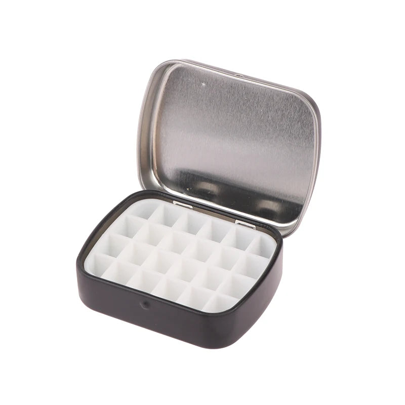 Portable Watercolor Tin Box Palette 12/24 Grid Travel Paint Tray