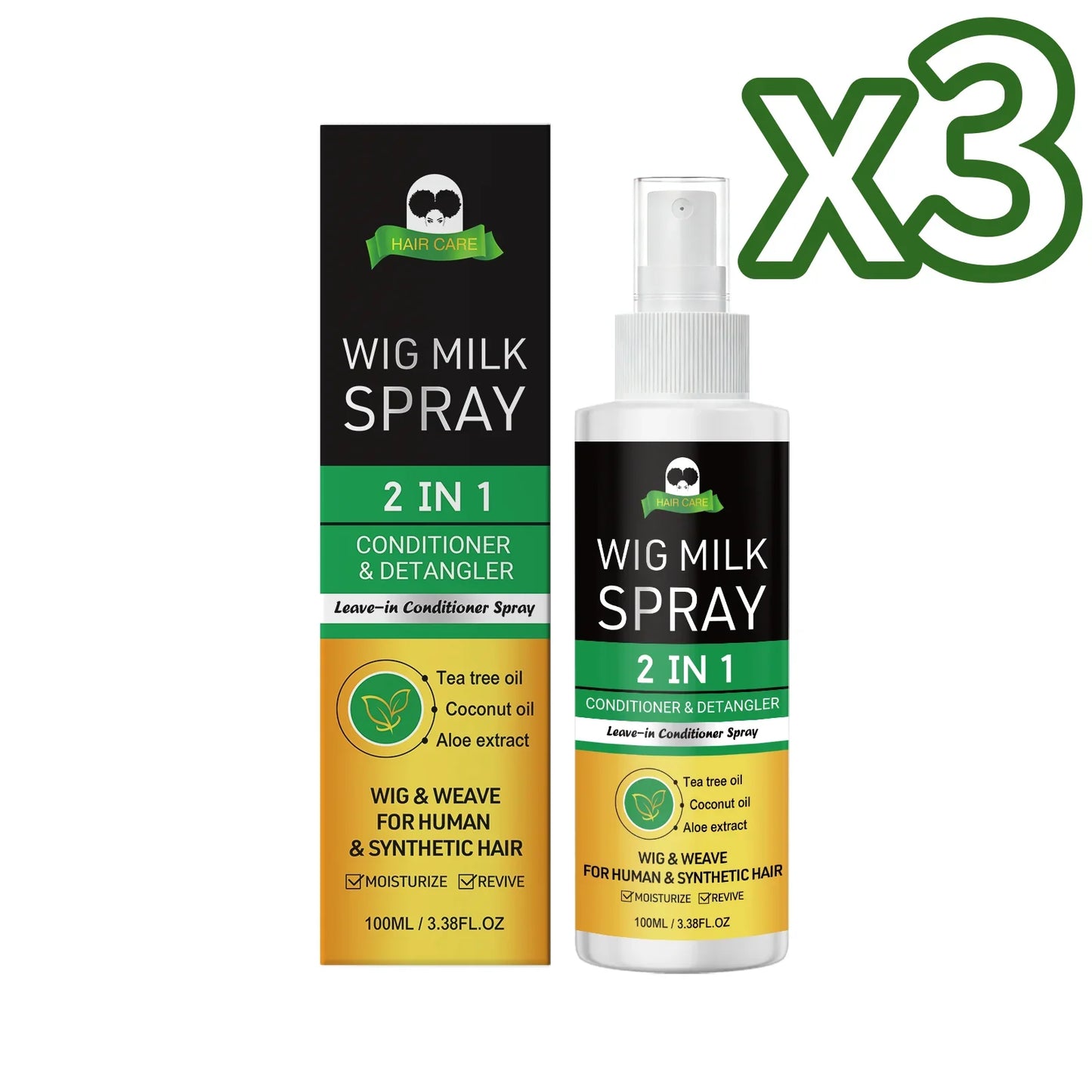 2-in-1 Wig Milk Spray | Anti-Frizz Leave-In Conditioner 100ml