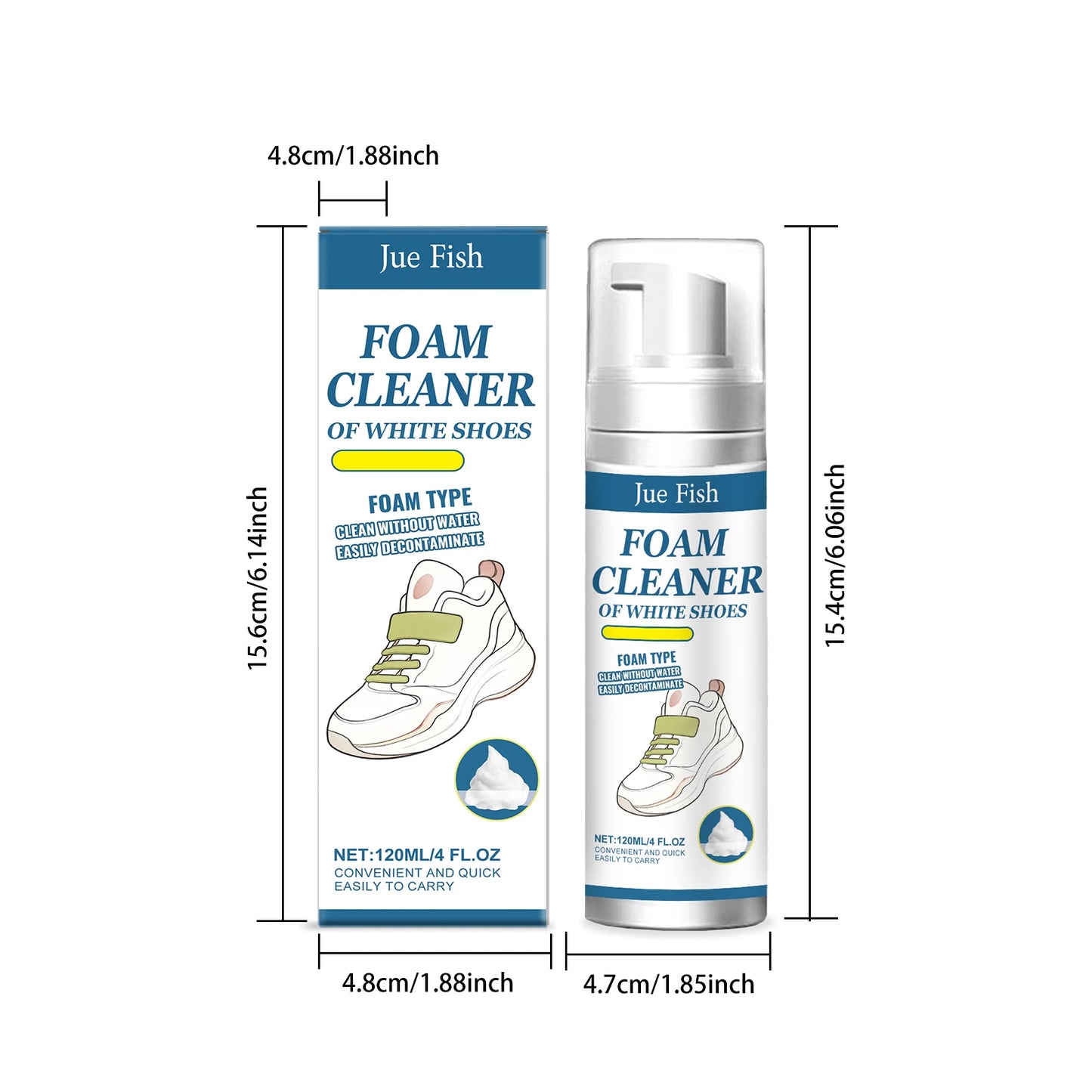 Jue-Fish 120ml Sneaker Foam Cleaner | Remove Stains & Yellow
