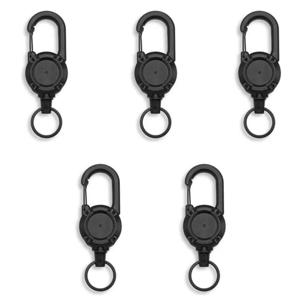 Retractable Carabiner Key Reel | Heavy-Duty Steel Wire Keychain