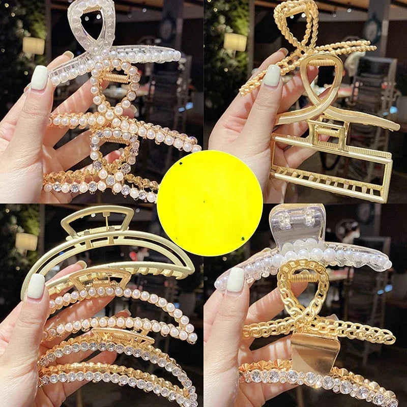 2-Pack Metal Geometric Hollow Hair Claw Clips & Barrettes Hair Claw Clips Peaceful Pleasures Health and Wellness