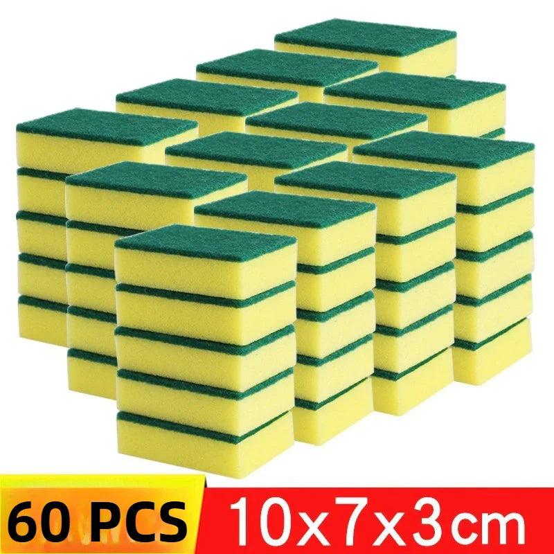 Dual-Sided Kitchen Scrub Sponges – Super Absorbent (1–60 Pack)