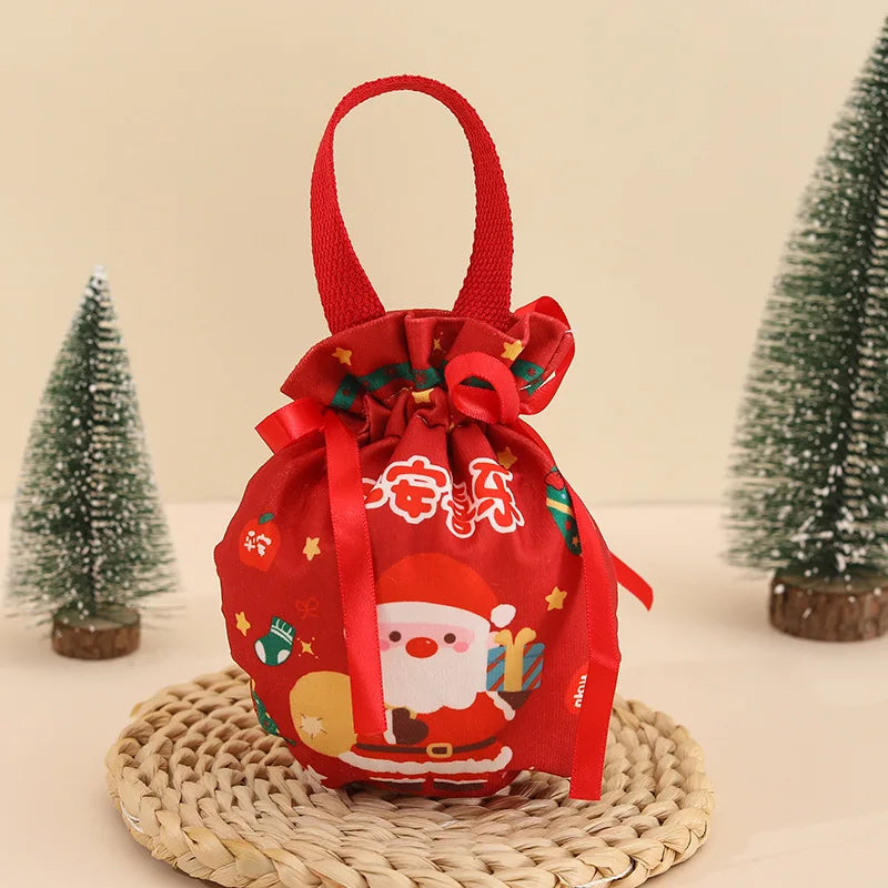 Velvet Christmas Eve Apple & Candy Gift Bag – Festive Tote