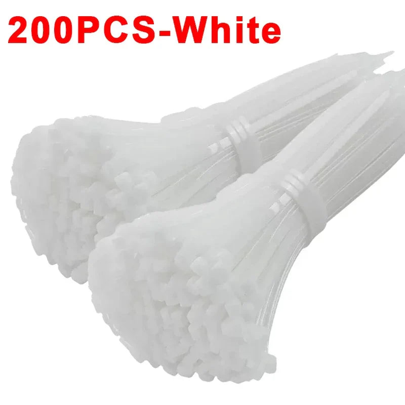 Reusable Nylon Cable Ties Self-Locking Zip Ties 100–500 Pcs