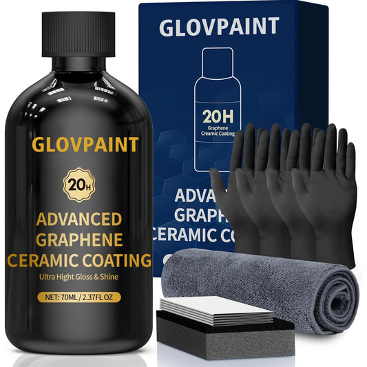 Cars Ceramic Coating 20H Graphene Ceramic Auto Detailing High Gloss Anti Scratch Nano Coat 10 Years Hydrophbic Protection Peaceful Pleasures Health and Wellness 70ml set