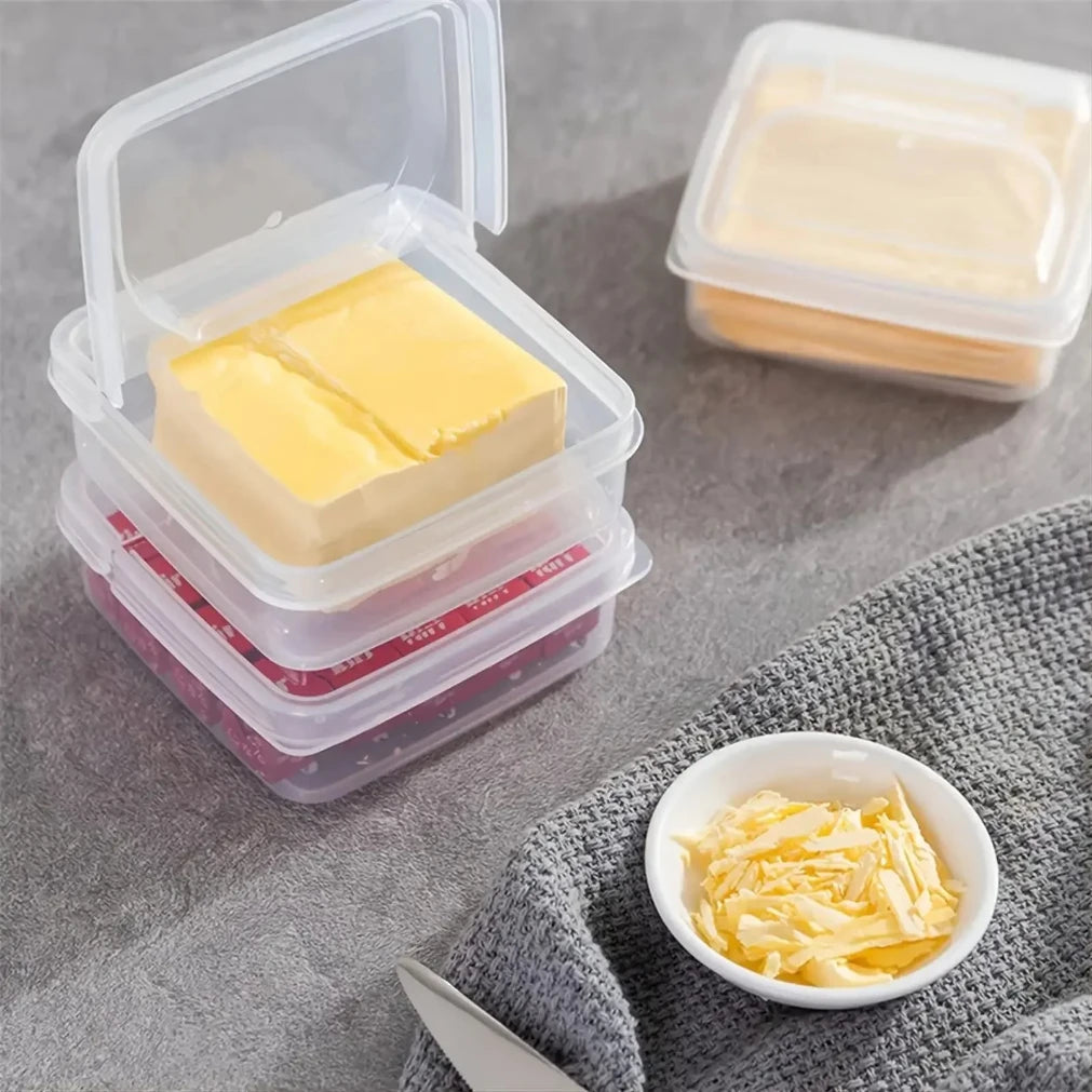 Clear Cheese & Butter Container with Flip Lid | Fridge Storage