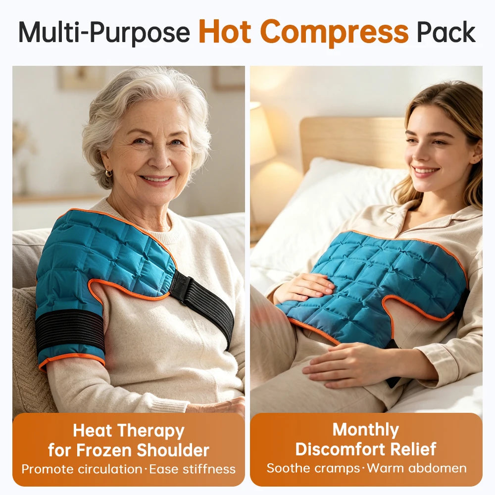 Hot Cold Shoulder Brace Reusable Ice Pack Wrap Self-Absorbing Water Shoulder Support Adjustable Belt for Back Sport Injuries Pad Peaceful Pleasures Health and Wellness