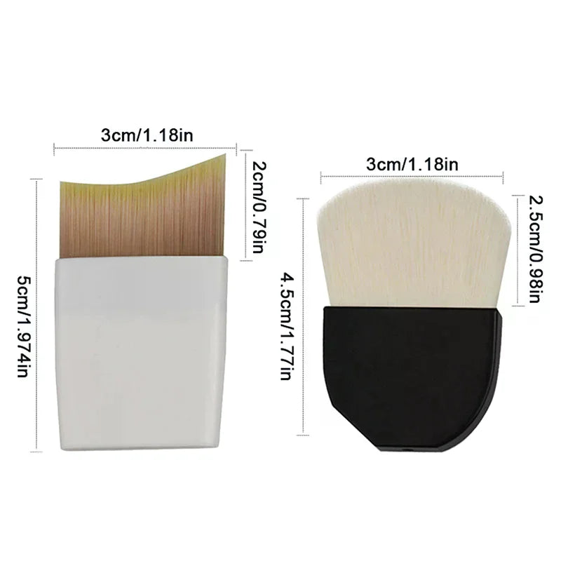 1 Pcs Ultra-Thin One-Line Foundation Brush Crescent-Shaped Mask Brush Short Handle Fluffy Soft Bristle Professional Beauty Tool Peaceful Pleasures Health and Wellness