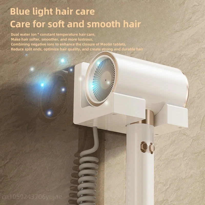 Hotel Special Hair Dryer 2400W Super Power Quick Drying Blue Hair Protection Wall-Mounted Perforation Free Home/Hotel Blower Peaceful Pleasures Health and Wellness