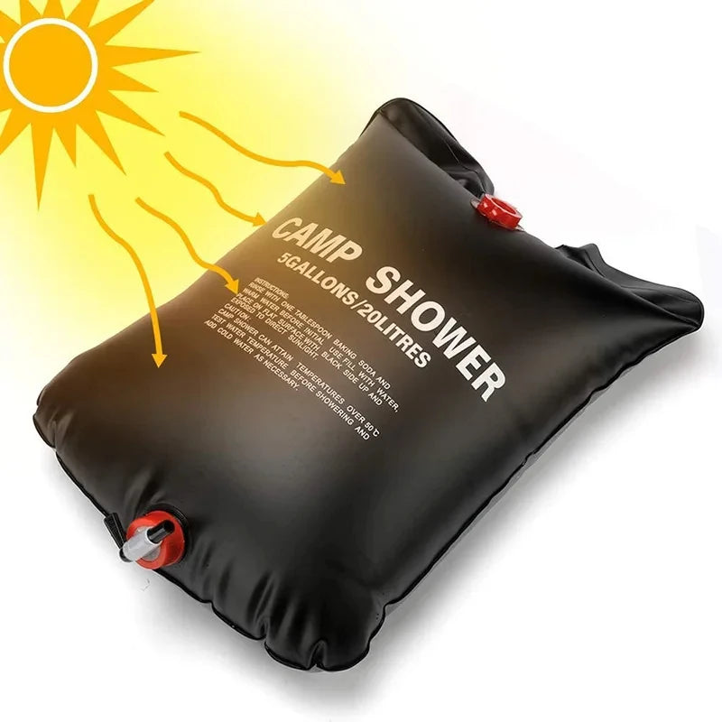 Outdoor Shower Bags 20/40L Foldable Solar Shower Bag Outdoor Bath Water Bag Camping Sun Compact Heated Water Shower Bags Scrubbi Peaceful Pleasures Health and Wellness