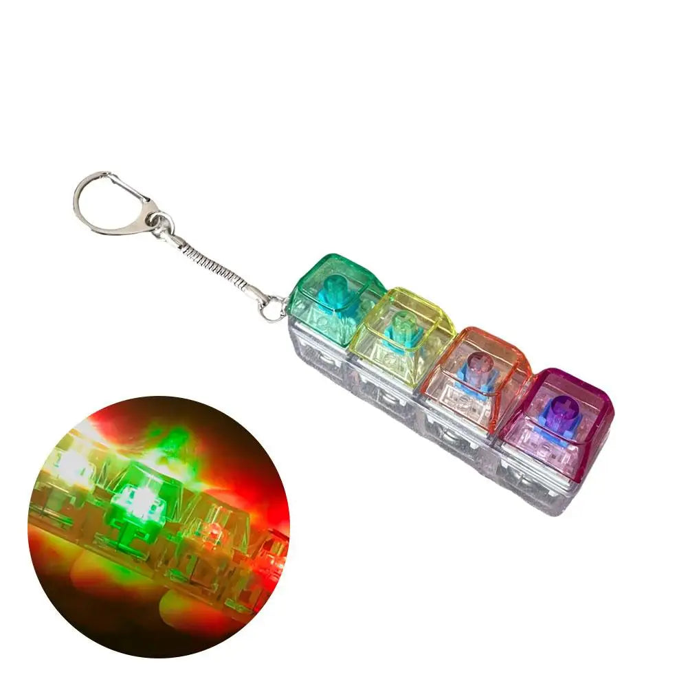4-Key LED Fidget Keyboard Keychain | Clicker Sensory Toy