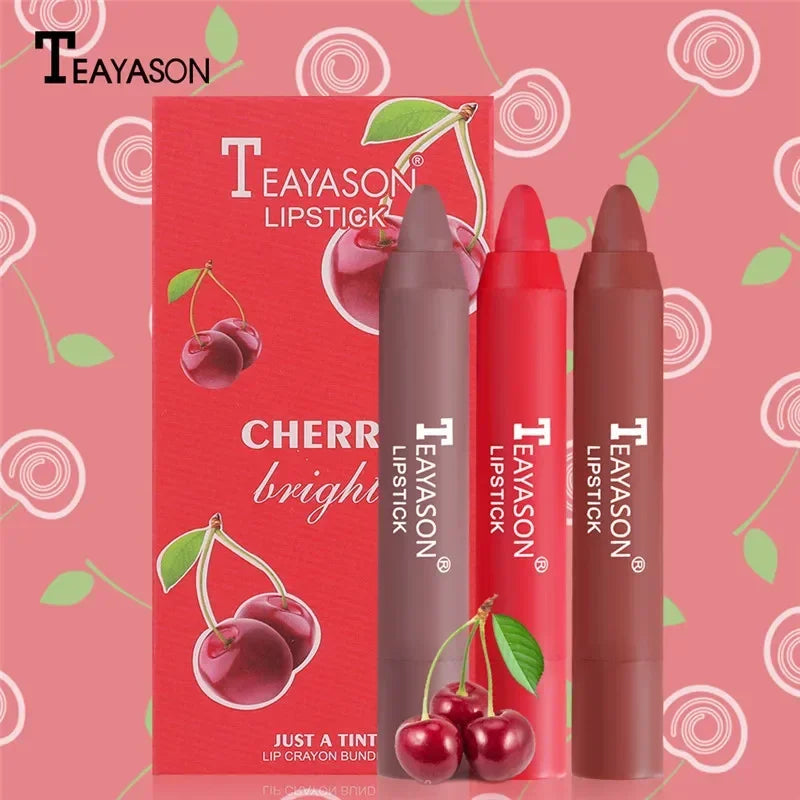 3-Piece Velvet Matte Lipstick Set – Waterproof Long-Lasting Color