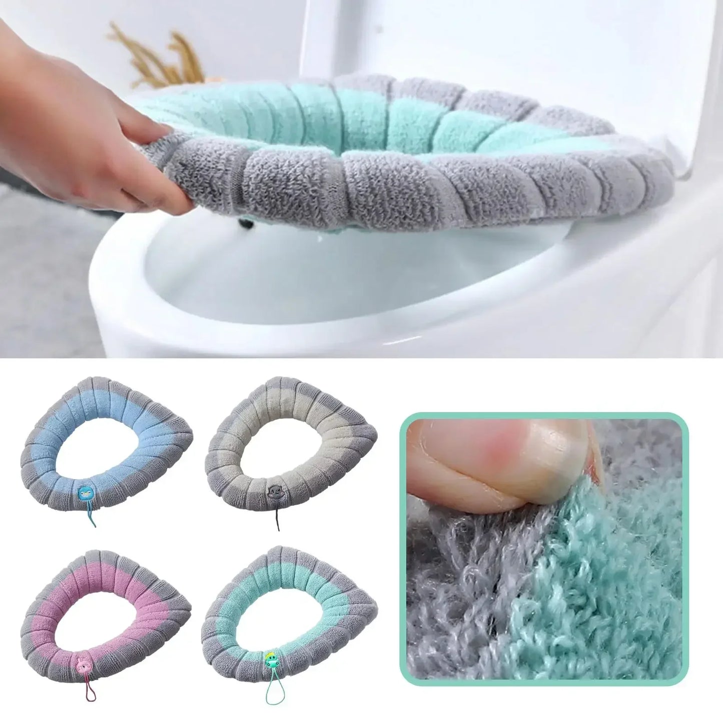 Warm Toilet Seat Cushion Cover – Universal Soft Plush Pad